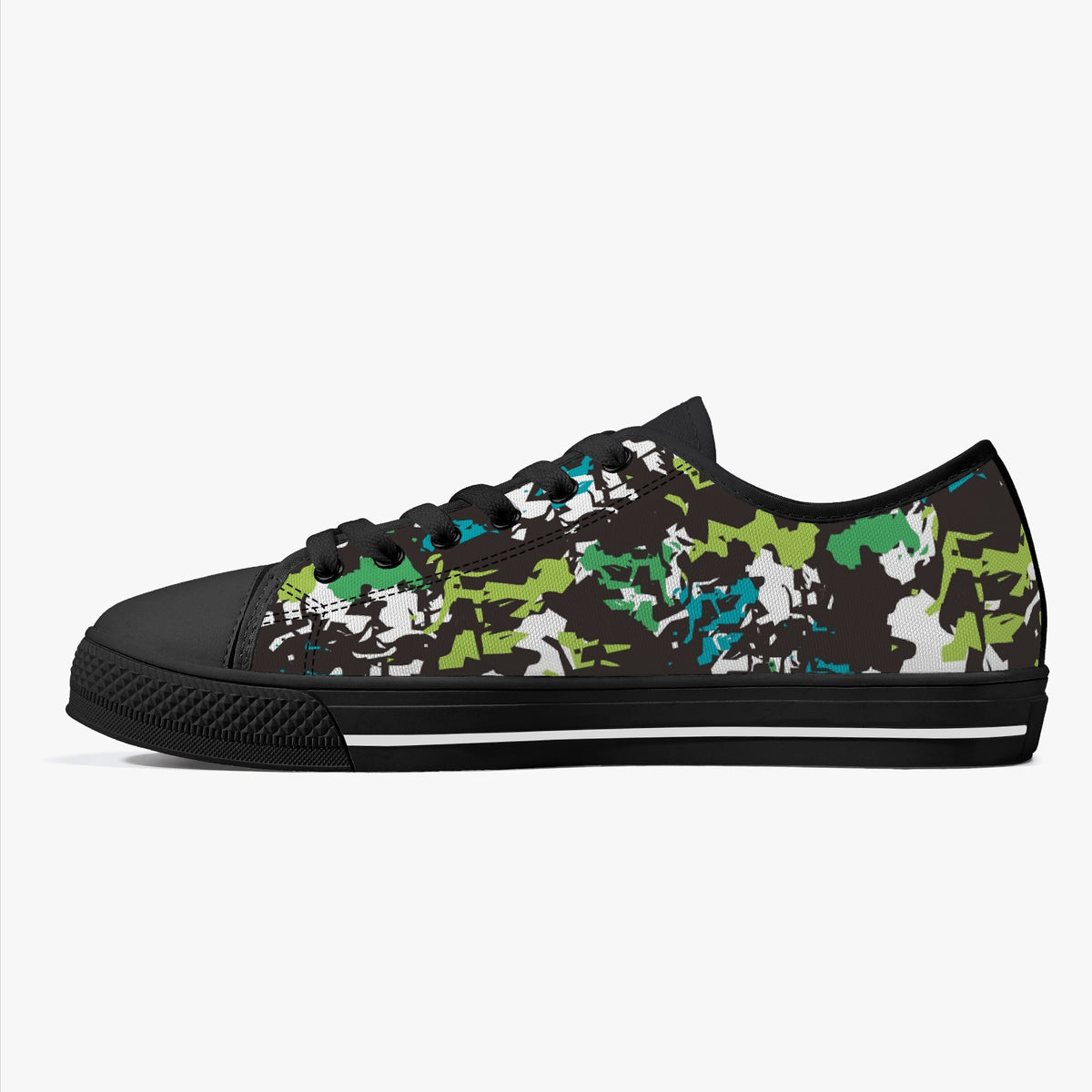Crake Low Top Modern Art laced custom prints canvas shoes