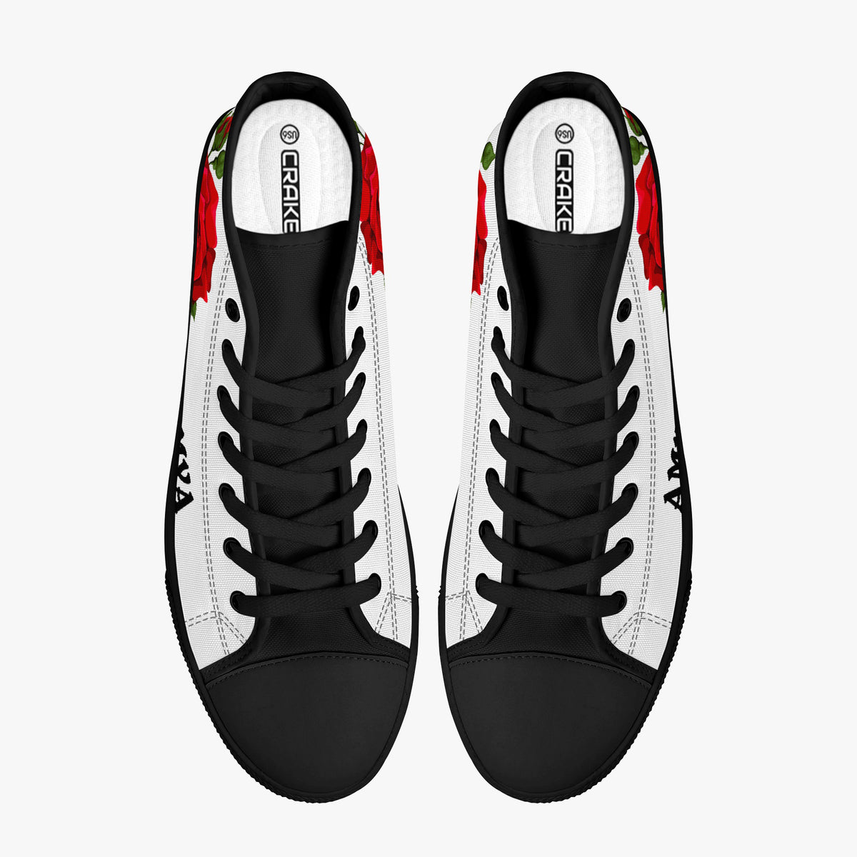 Crake High Top Amya Rose laced custom prints canvas shoes