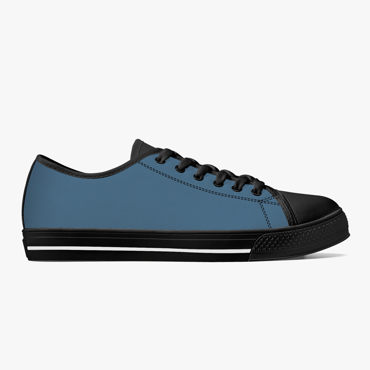 Crake Low Top Navy laced low top plain color canvas shoes