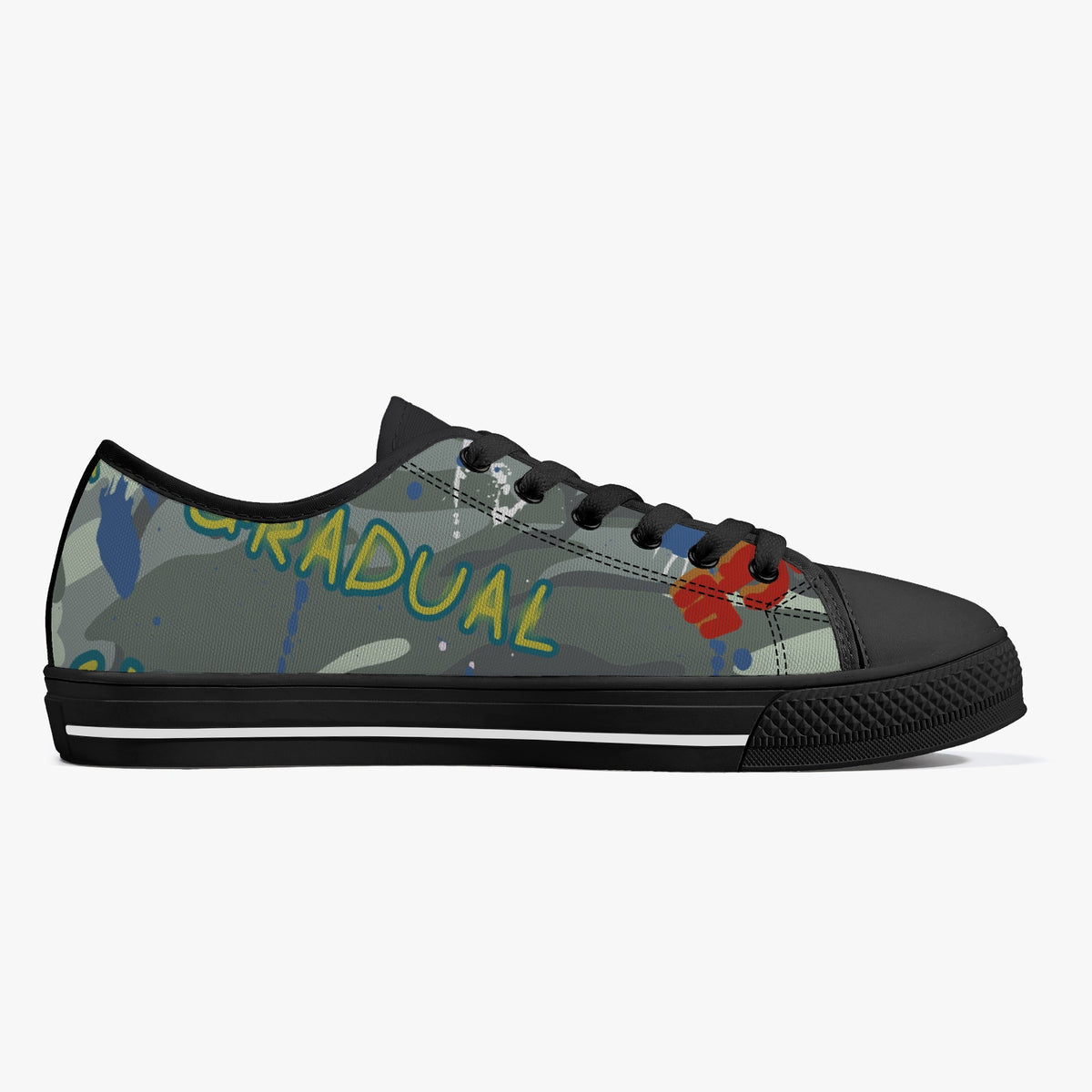 Crake Low Top Gradual laced custom prints canvas shoes