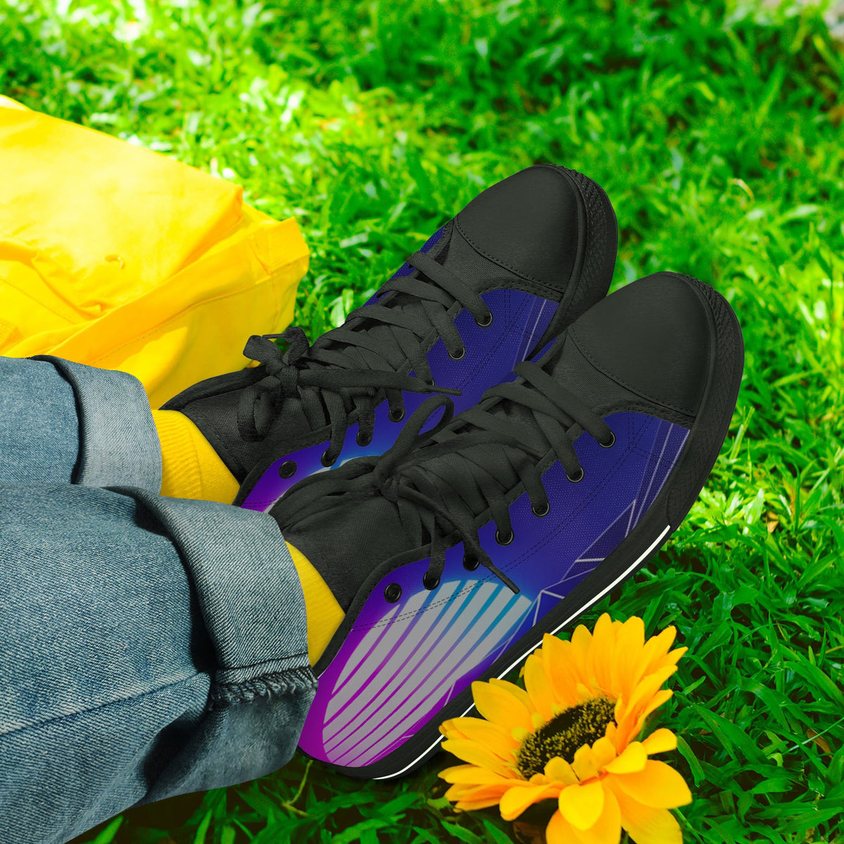 Crake High Top Chrissie laced custom prints canvas shoes