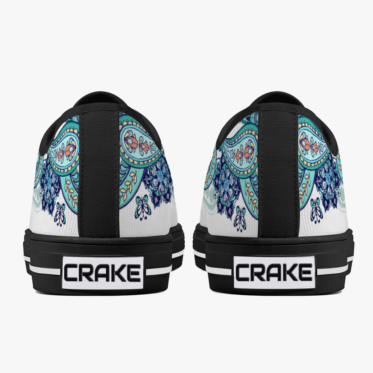 Crake Low Top Save the Turtles laced custom prints canvas shoes