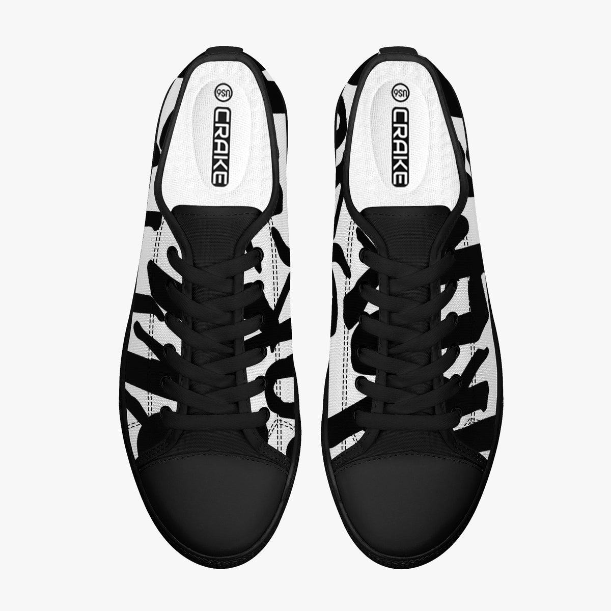 Crake Low Top Latin laced custom prints canvas shoes