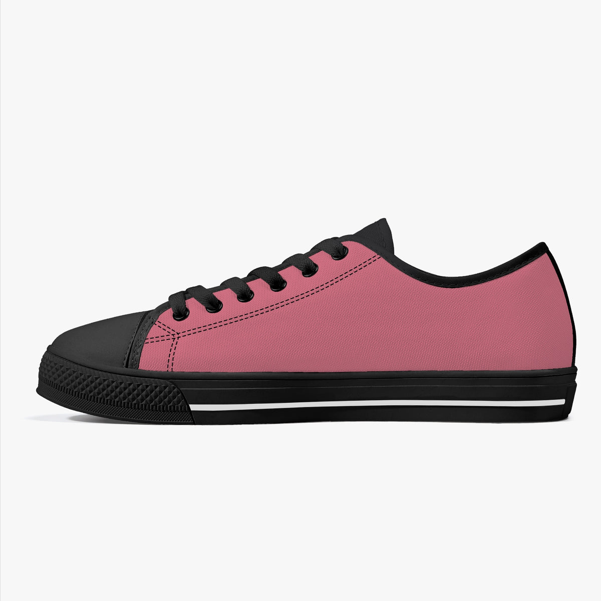 Crake Low Top Lips laced low top plain color canvas shoes