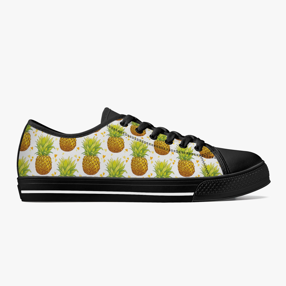 Crake Low Top Pineapples laced custom prints canvas shoes