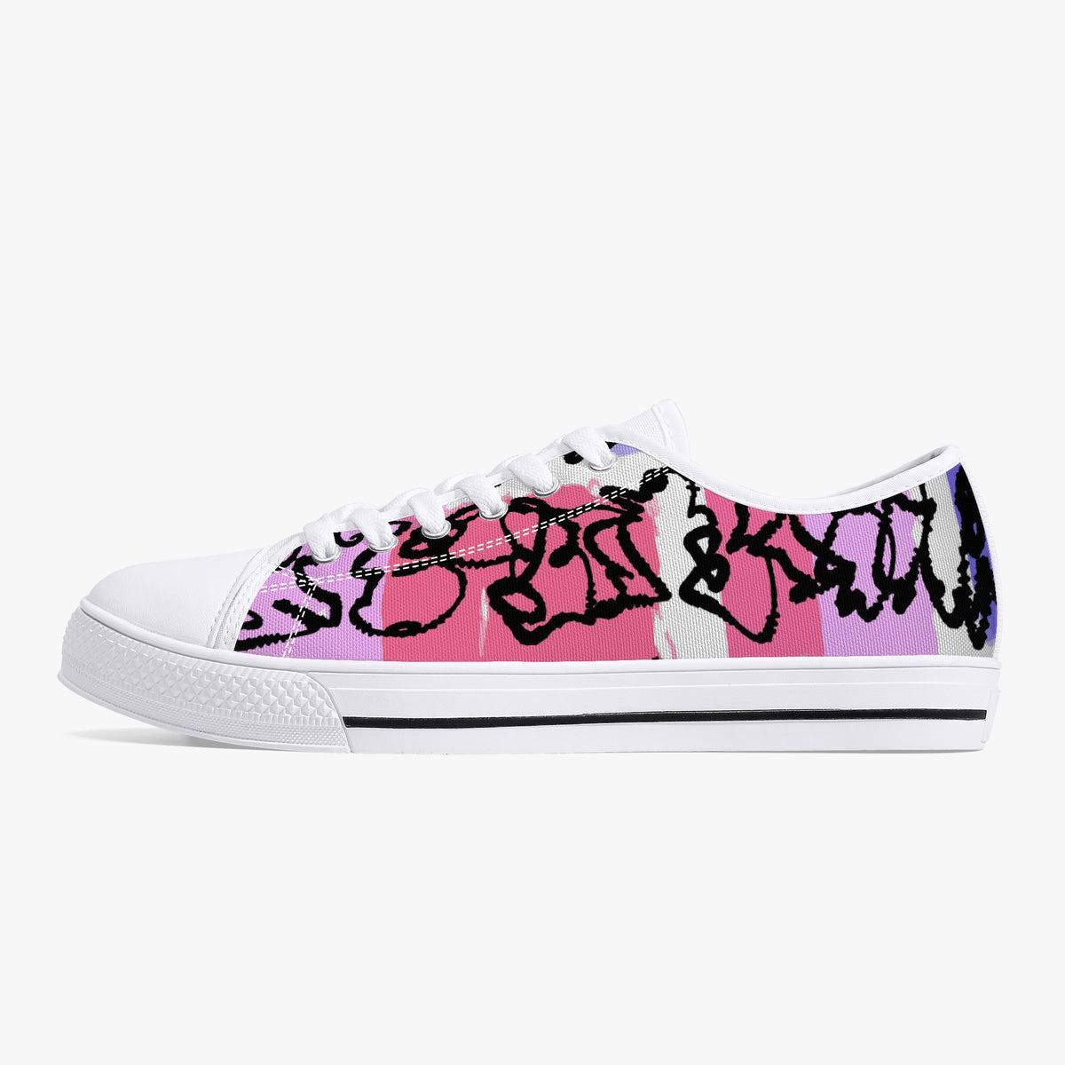 Crake Low Top Devilo laced custom prints canvas shoes
