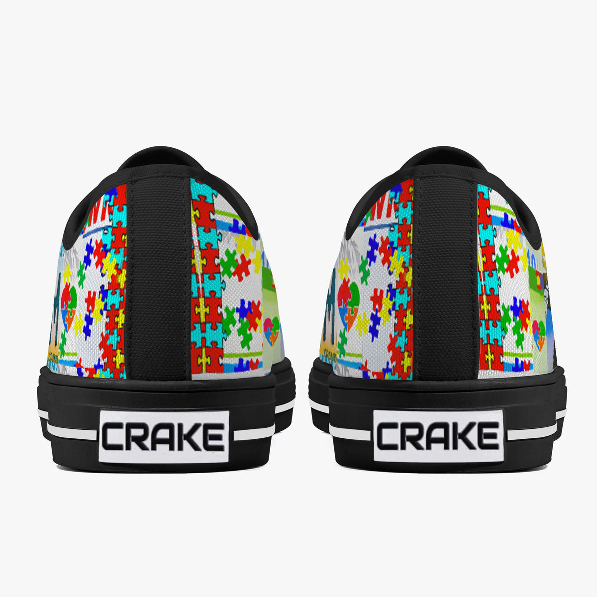 Crake Low Top Autism Mom laced custom prints canvas shoes