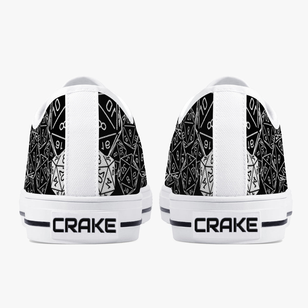 Crake Low Top Numbers laced custom prints canvas shoes