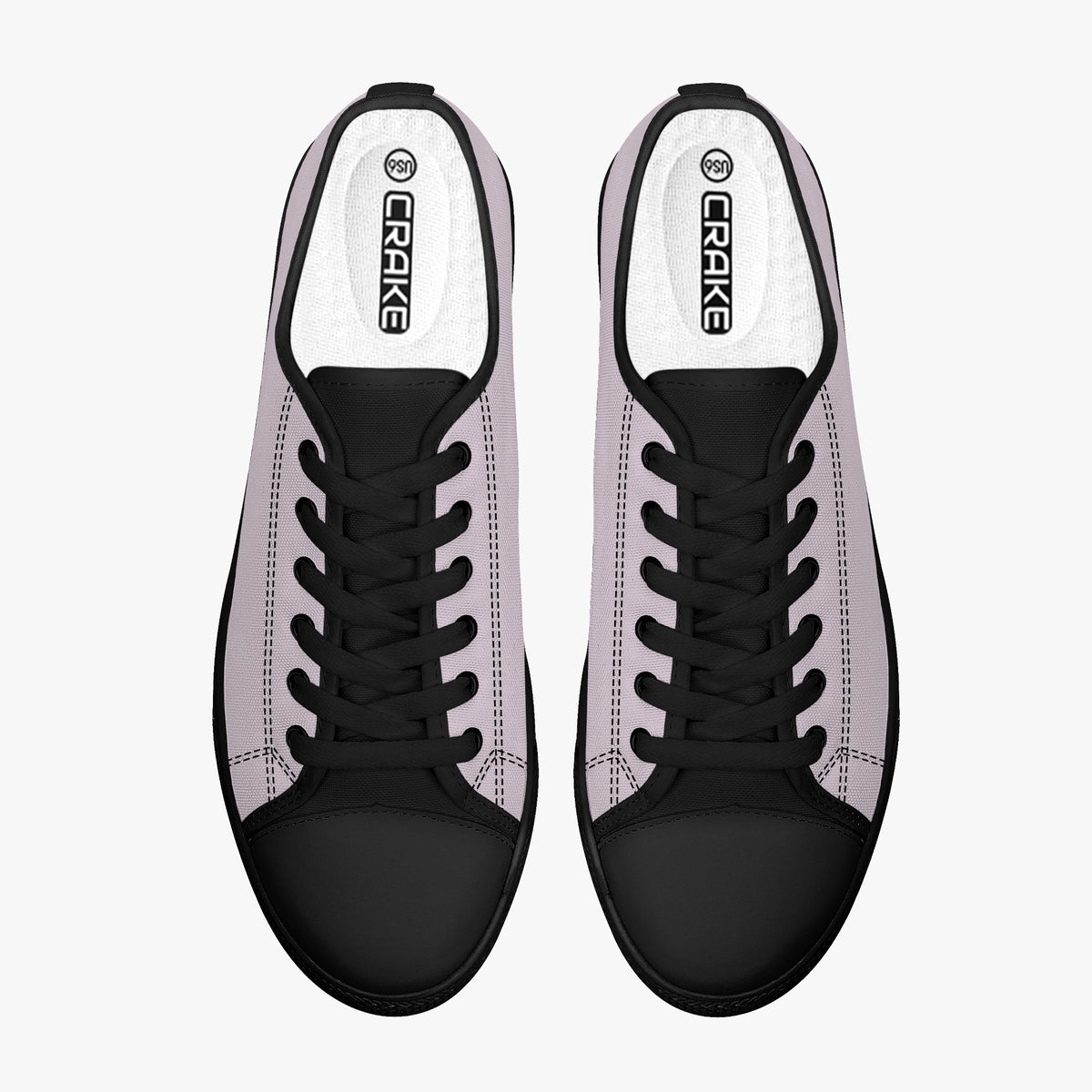 Crake Low Top Light Purple laced low top plain color canvas shoes