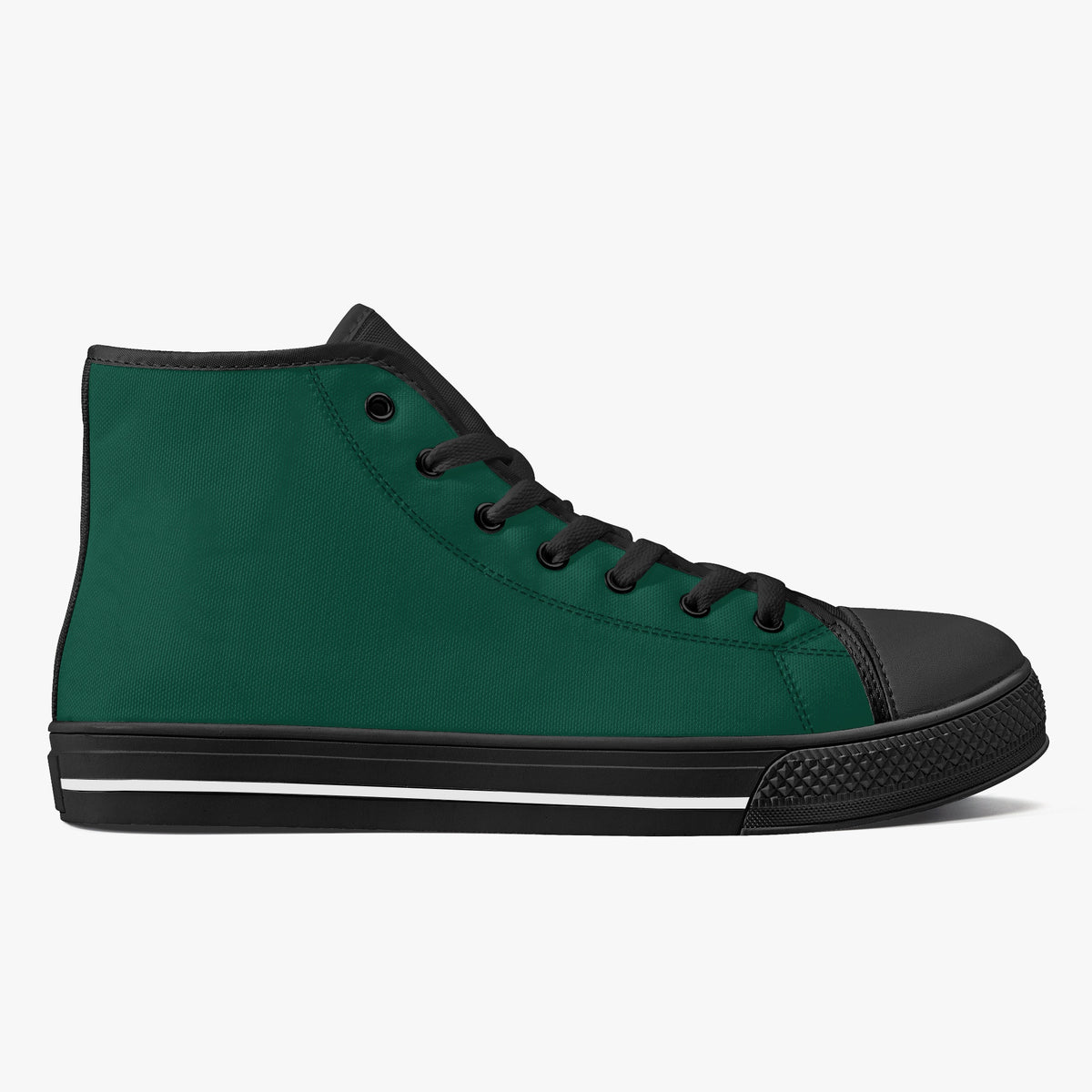 Crake High Top Dark Green laced high top plain color canvas shoes