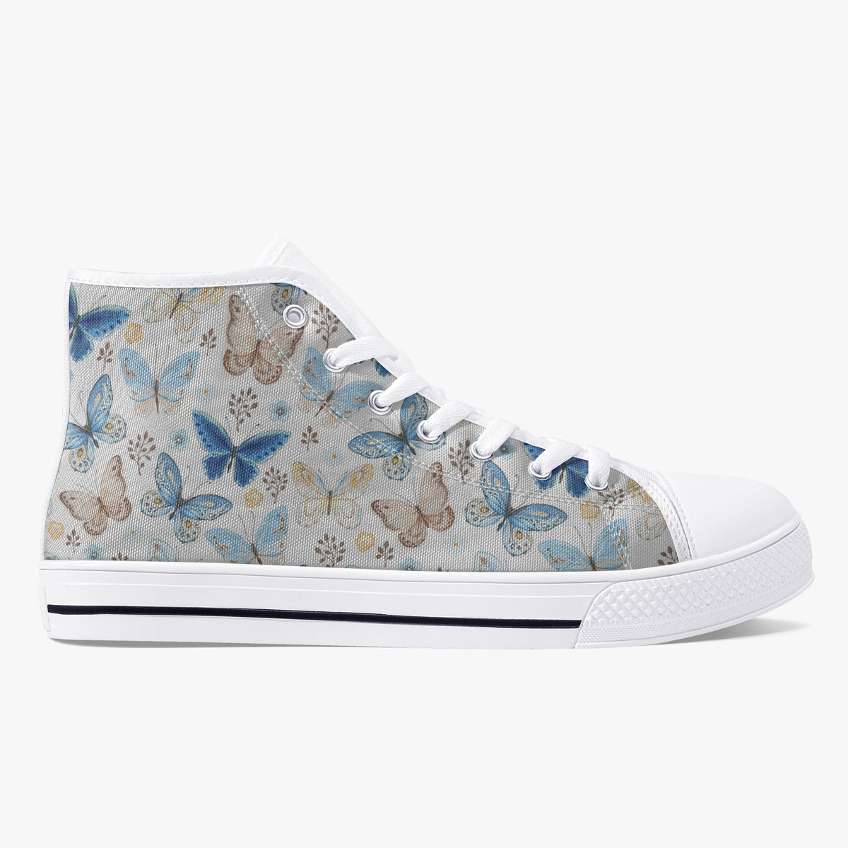 Crake High Top Butterflies laced custom prints canvas shoes