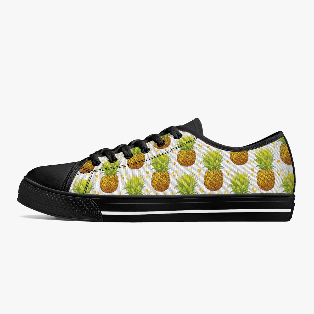Crake Low Top Pineapples laced custom prints canvas shoes
