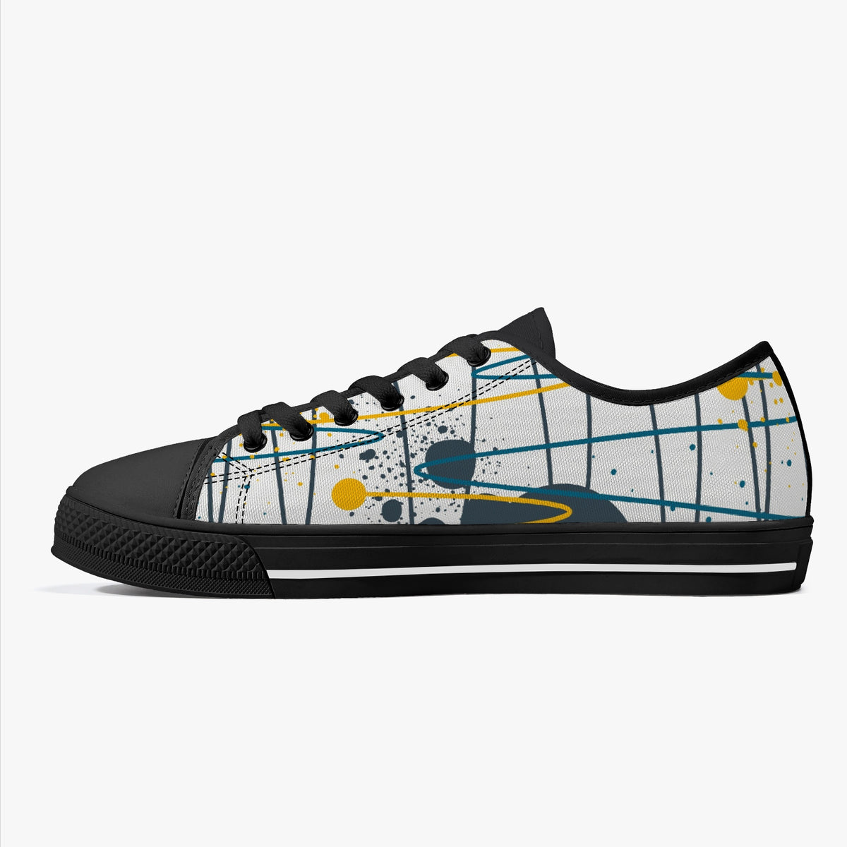 Crake Low Top Ego laced custom prints canvas shoes
