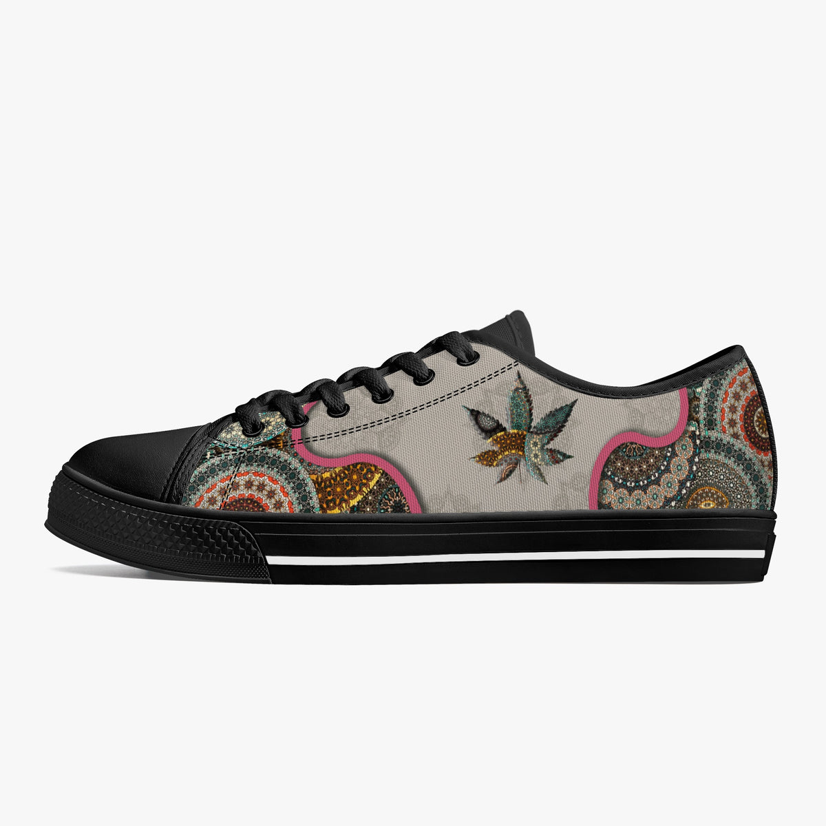Crake Low Top Maple Leaf laced custom prints canvas shoes