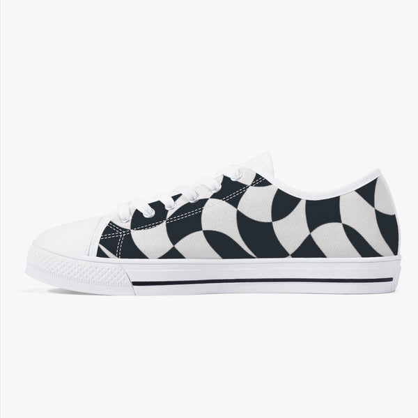 Crake Low Top Black and White laced custom prints canvas shoes at RM MYR289