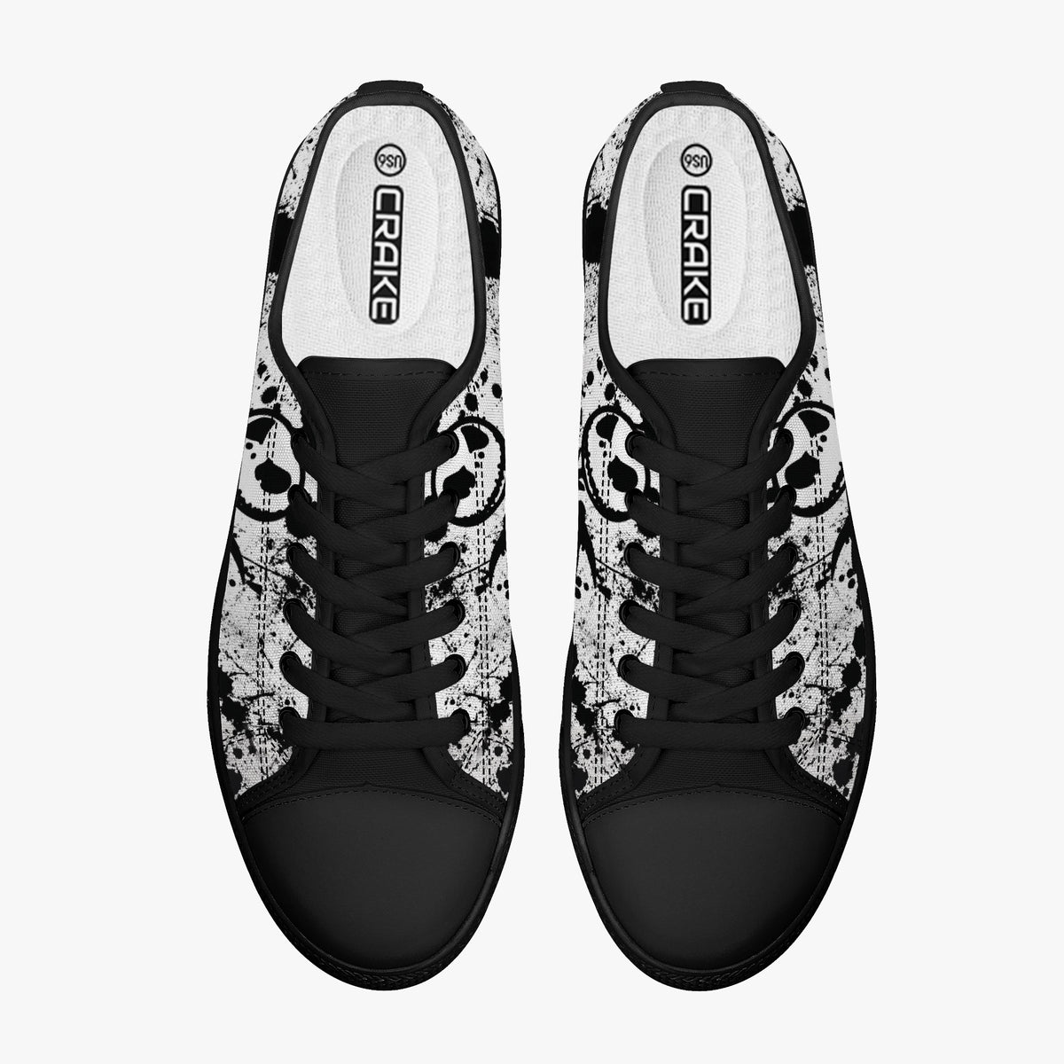 Crake Low Top Scarecrow laced custom prints canvas shoes