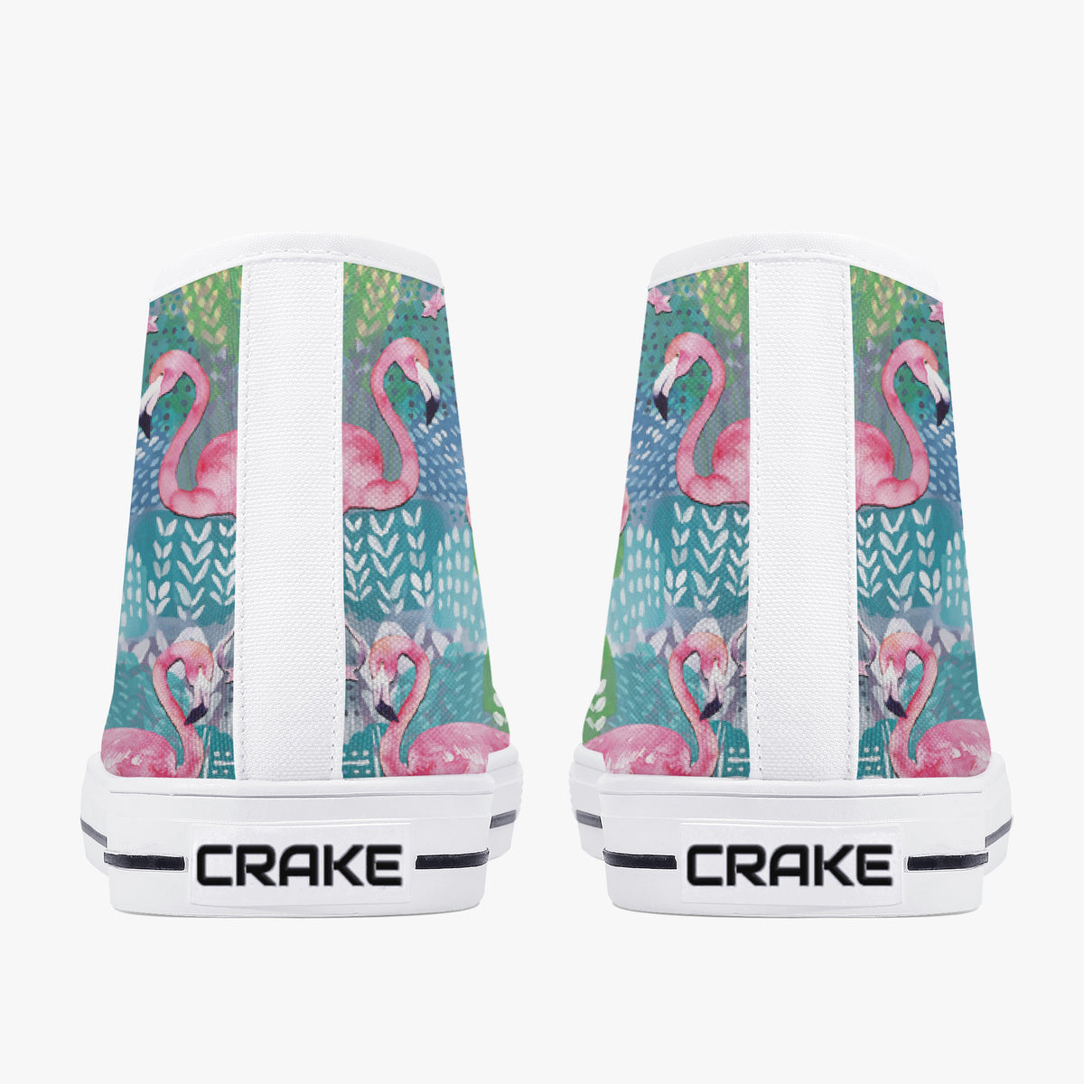 Crake High Top Flamingos 2 laced custom prints canvas shoes