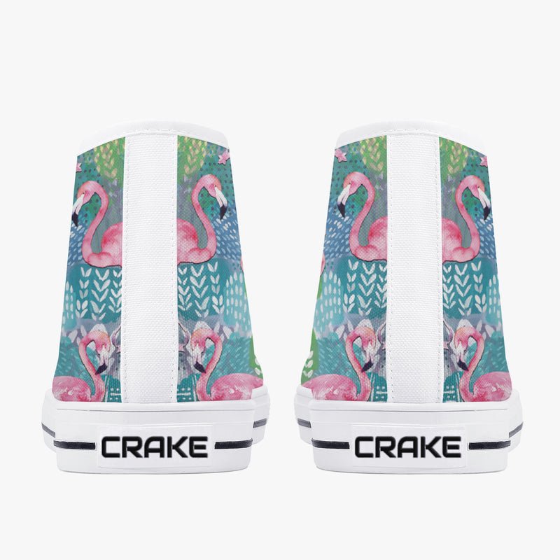 Crake High Top Flamingos 2 laced custom prints canvas shoes at RM MYR289