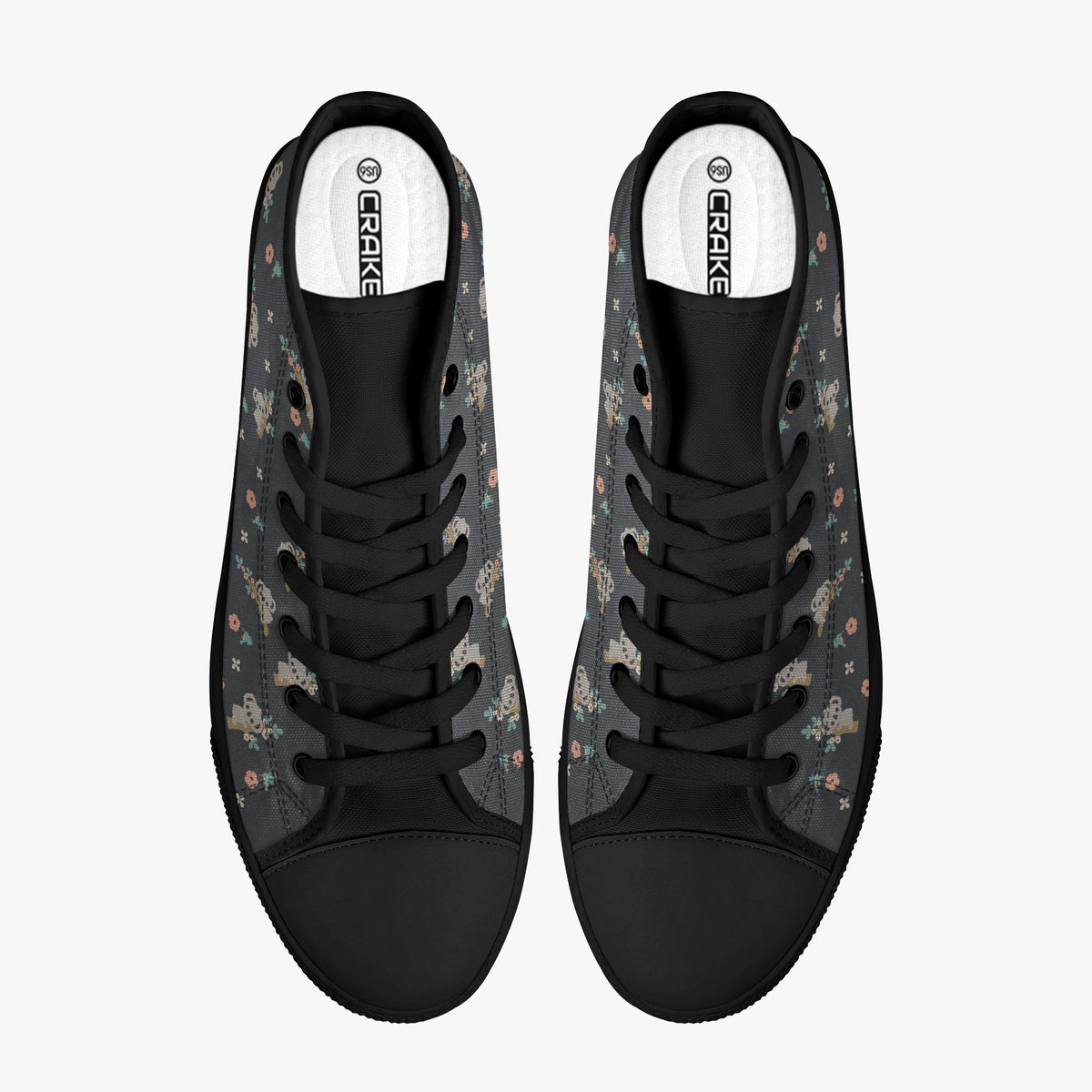 Crake High Top Koala Bear laced custom prints canvas shoes