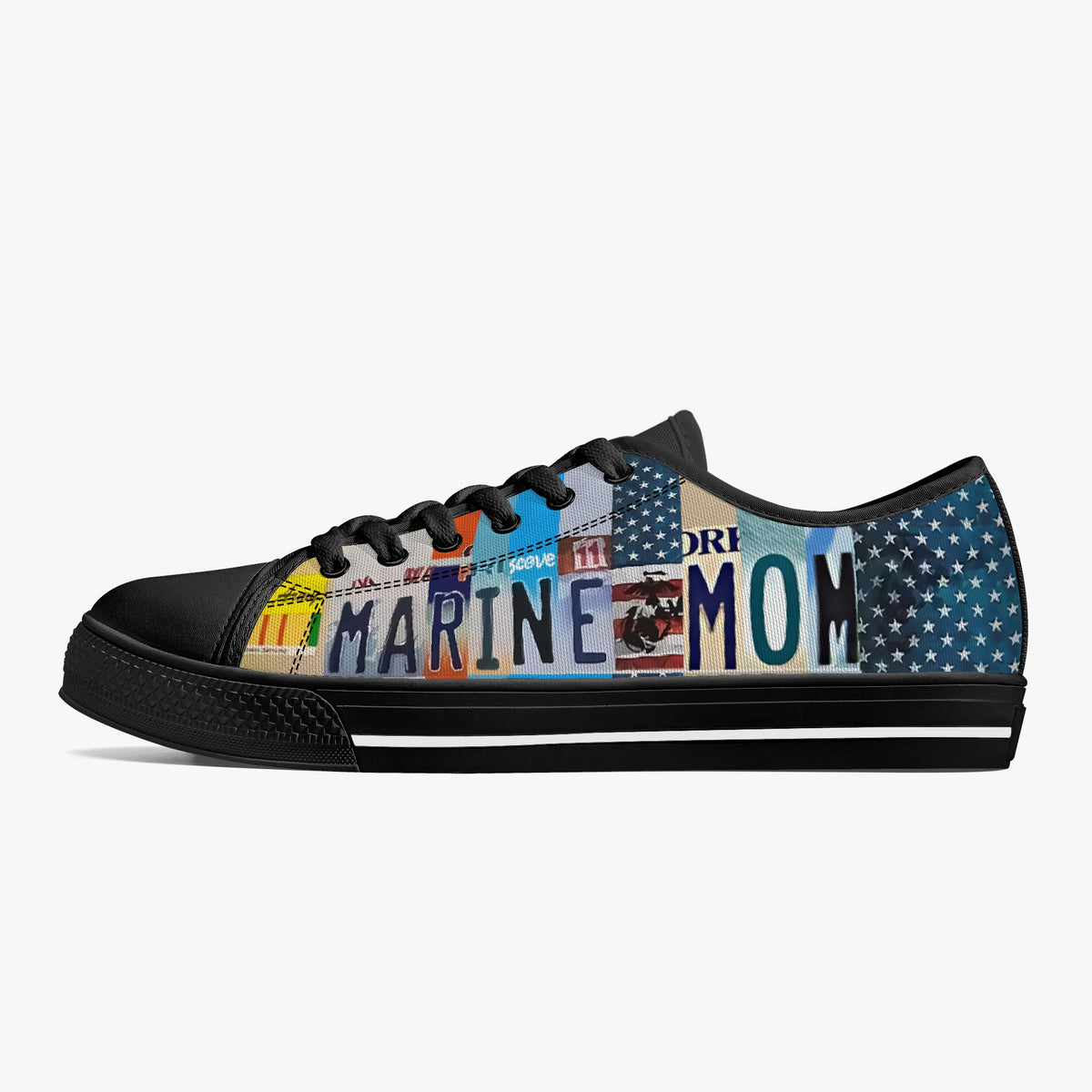 Crake Low Top Marine Mom laced custom prints canvas shoes