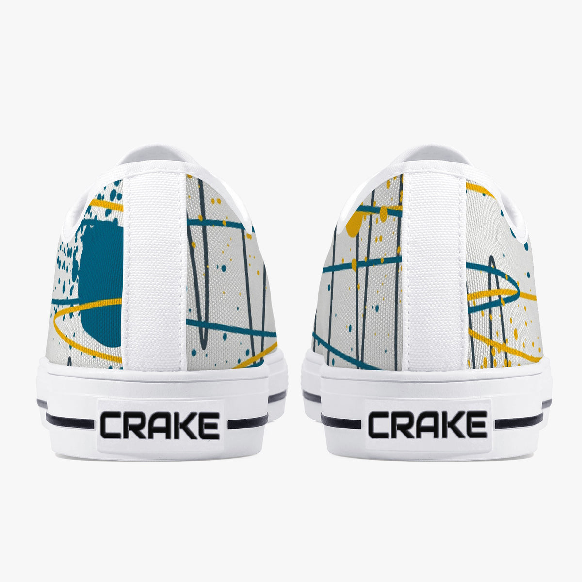 Crake Low Top Ego laced custom prints canvas shoes