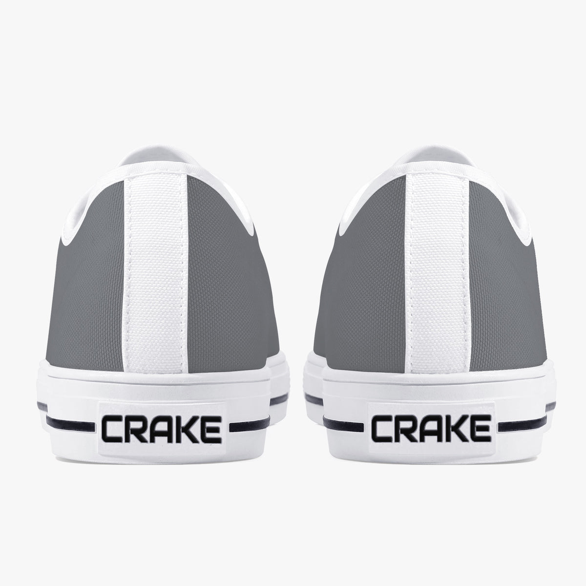 Crake Low Top Grey laced low top plain color canvas shoes