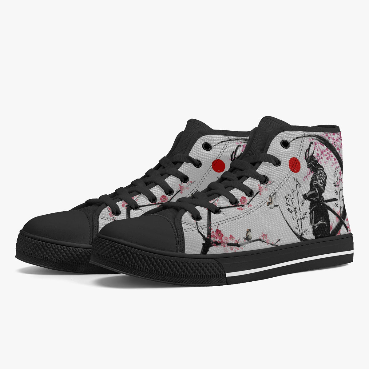 Crake High Top Samurai laced custom prints canvas shoes