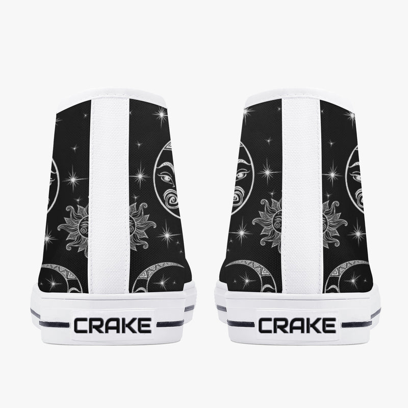 Crake High Top Sun and Moon laced custom prints canvas shoes at RM MYR289