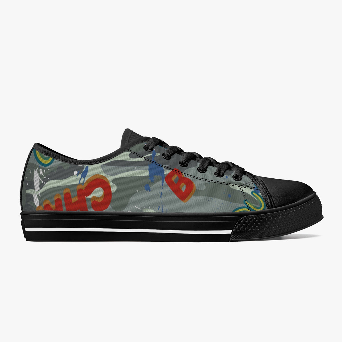 Crake Low Top Gradual laced custom prints canvas shoes