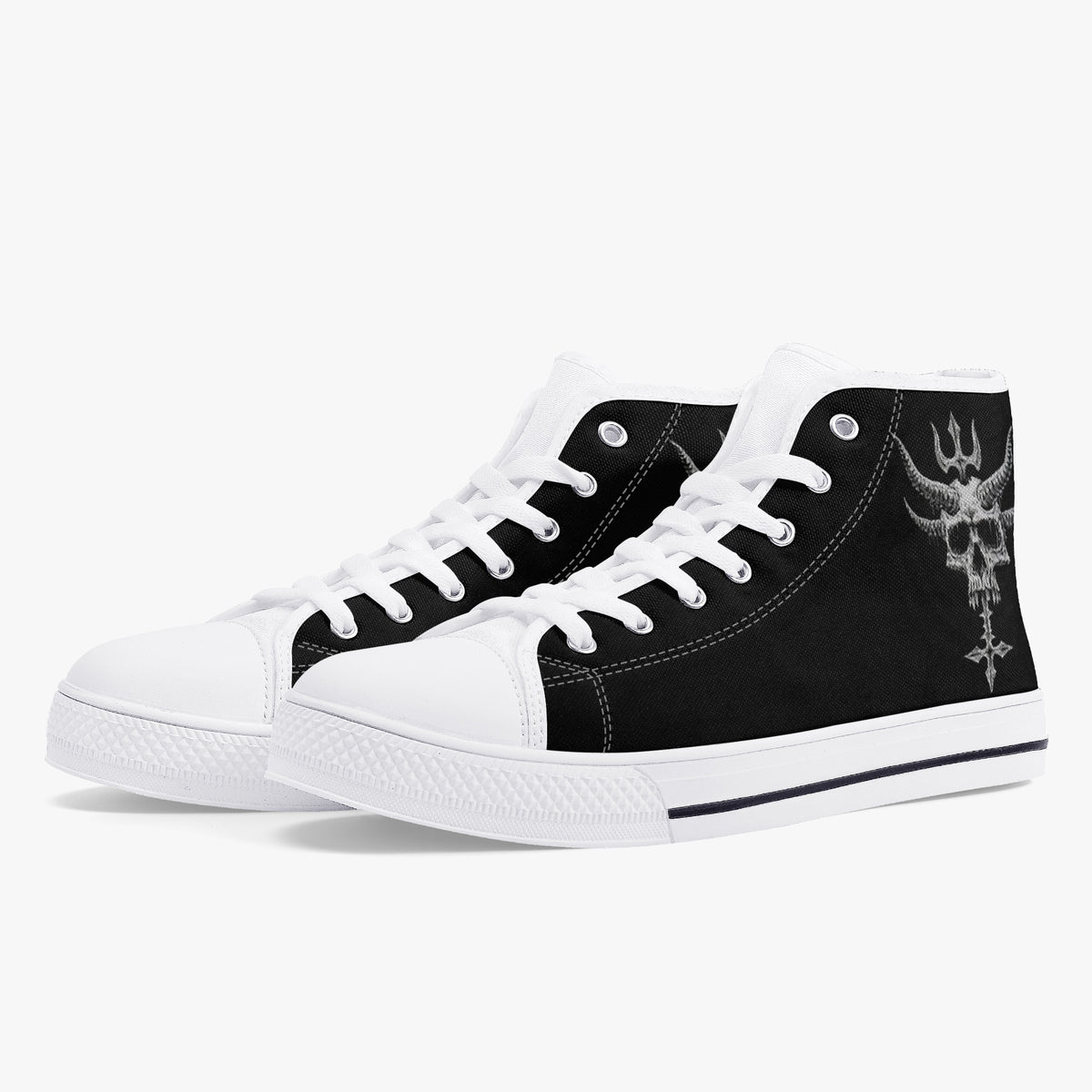 Crake High Top Hades laced custom prints canvas shoes