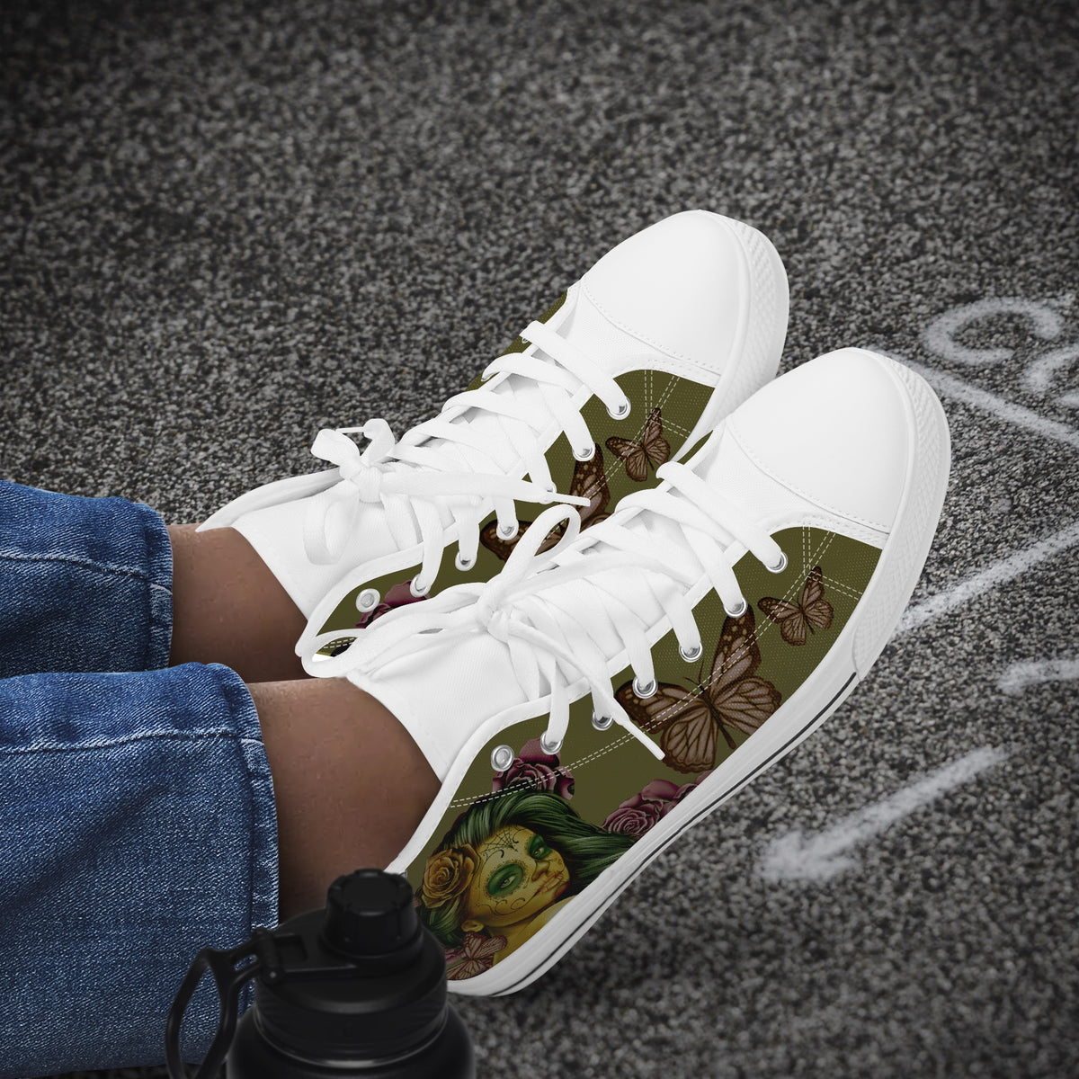 Crake High Top Purple Rosie 2 laced custom prints canvas shoes