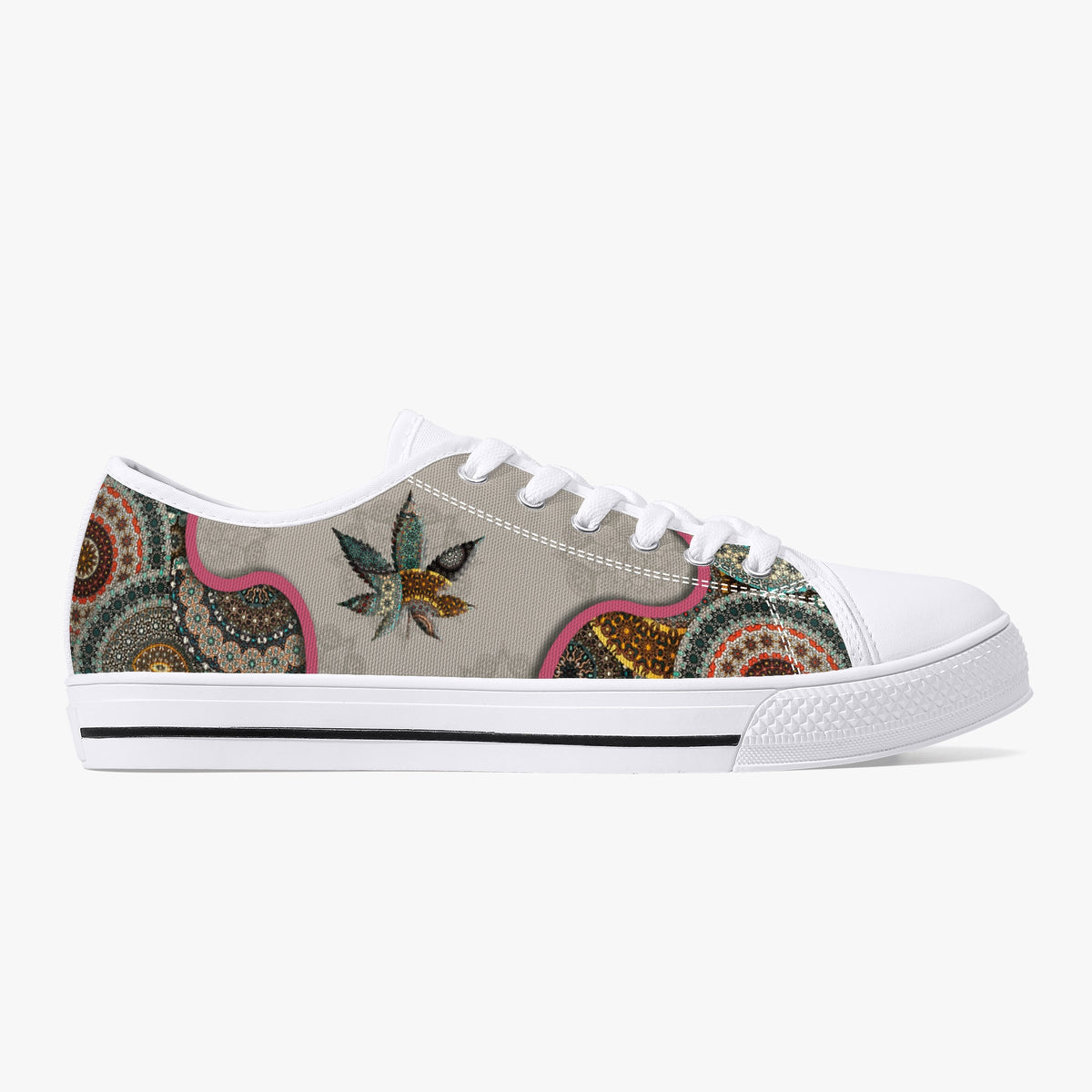 Crake Low Top Maple Leaf laced custom prints canvas shoes