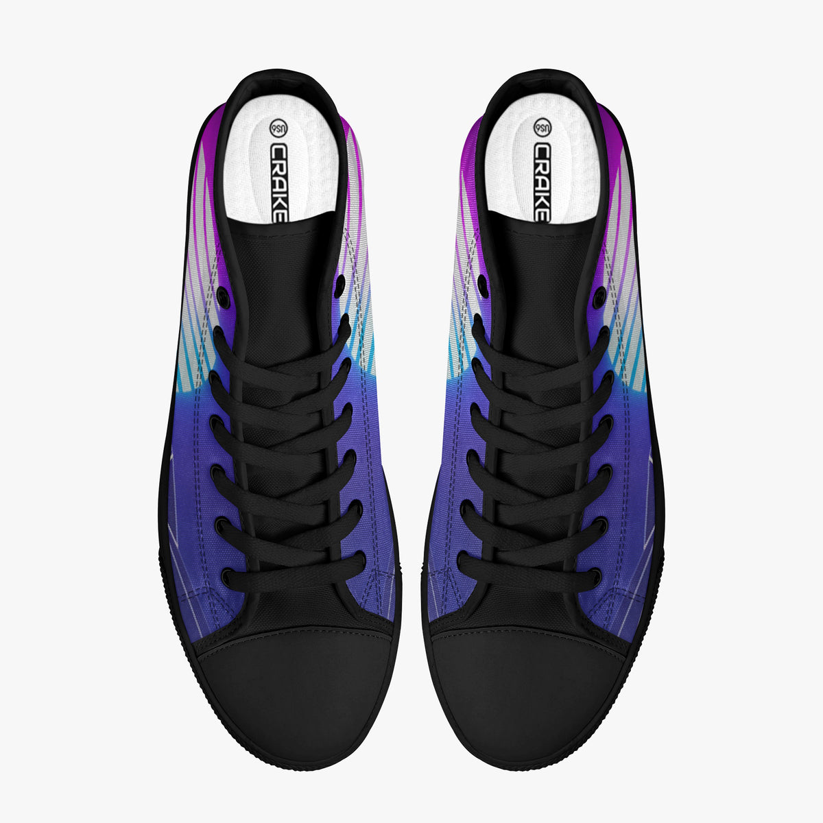 Crake High Top Chrissie laced custom prints canvas shoes