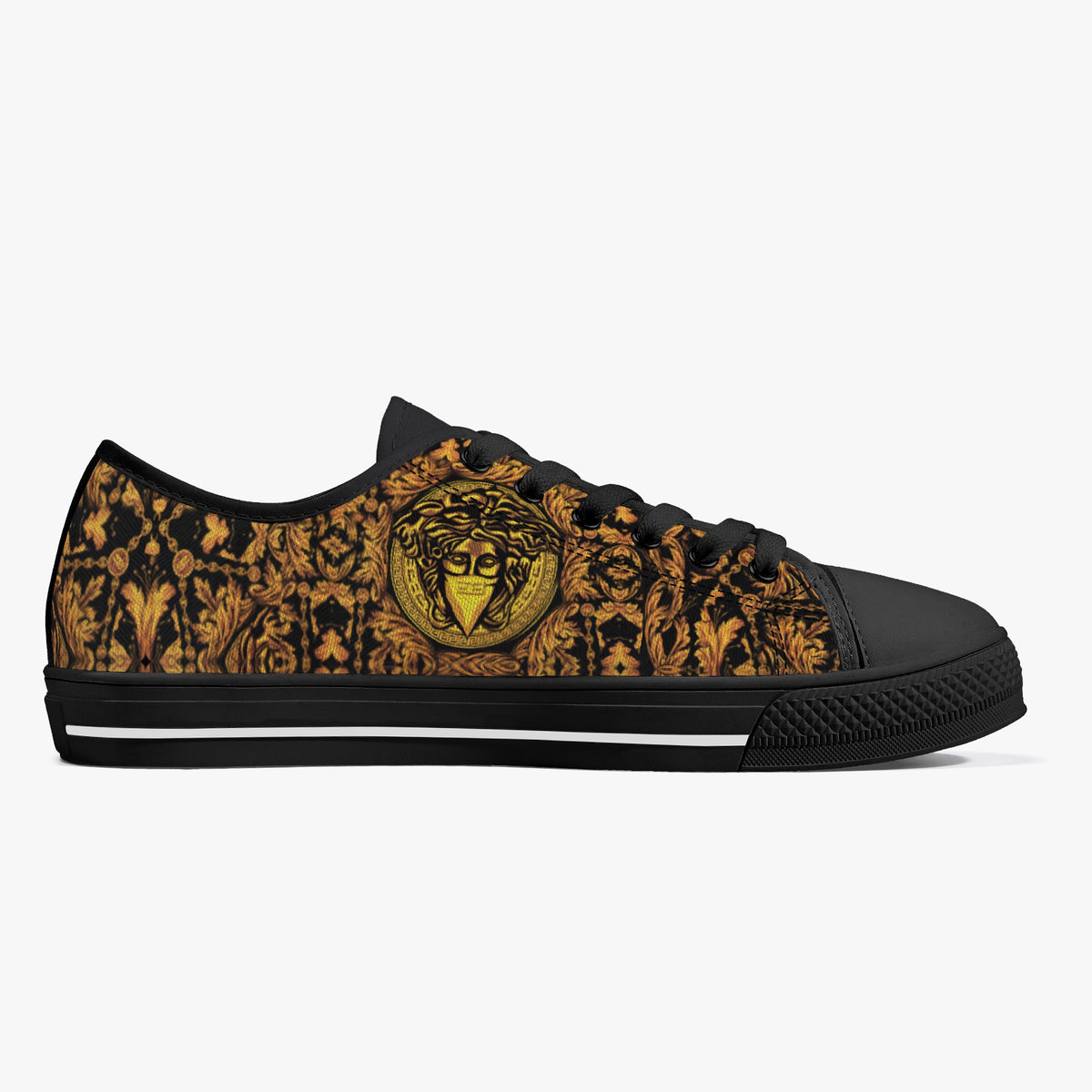 Crake Low Top Masked Man laced custom prints canvas shoes