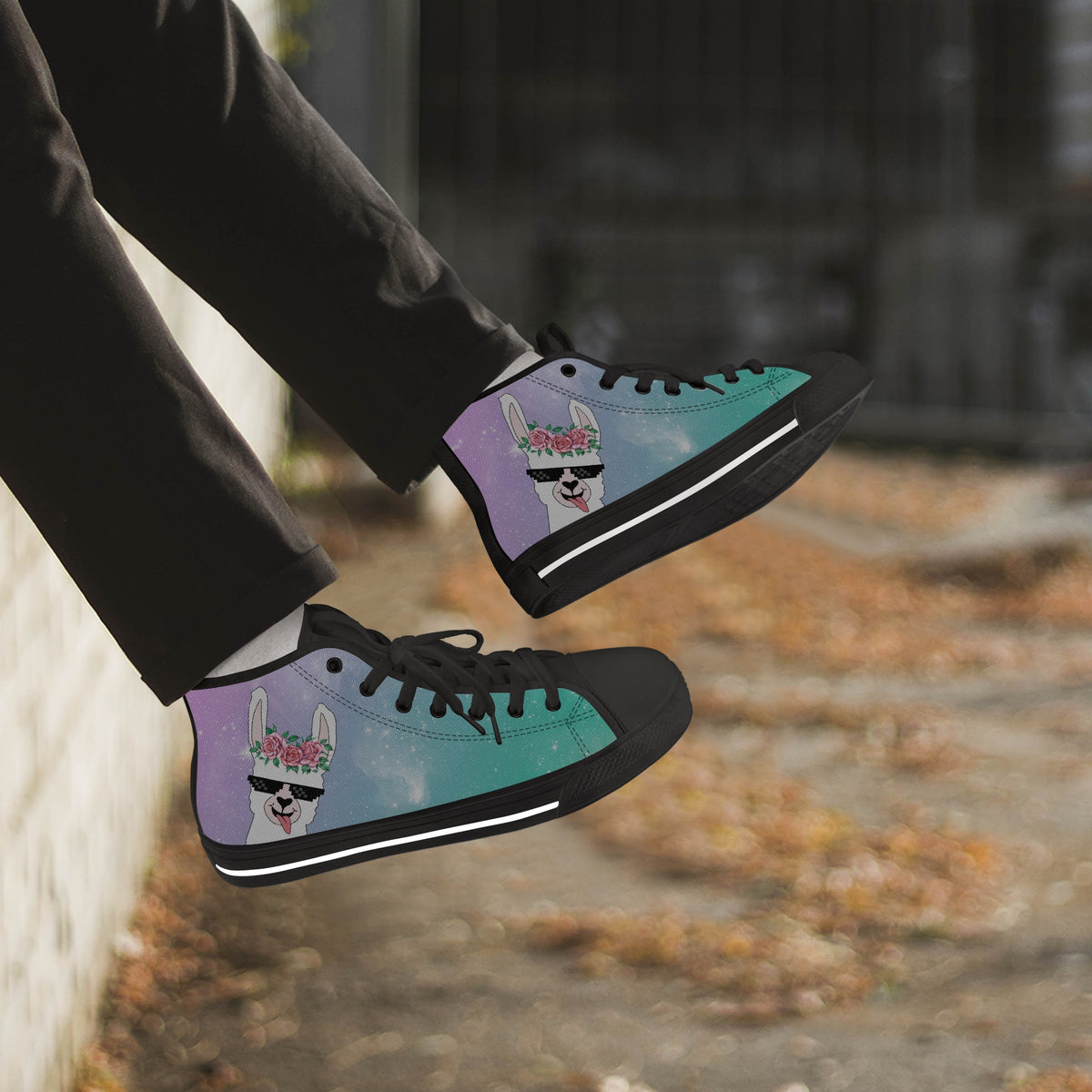 Crake High Top Alpaca laced custom prints canvas shoes