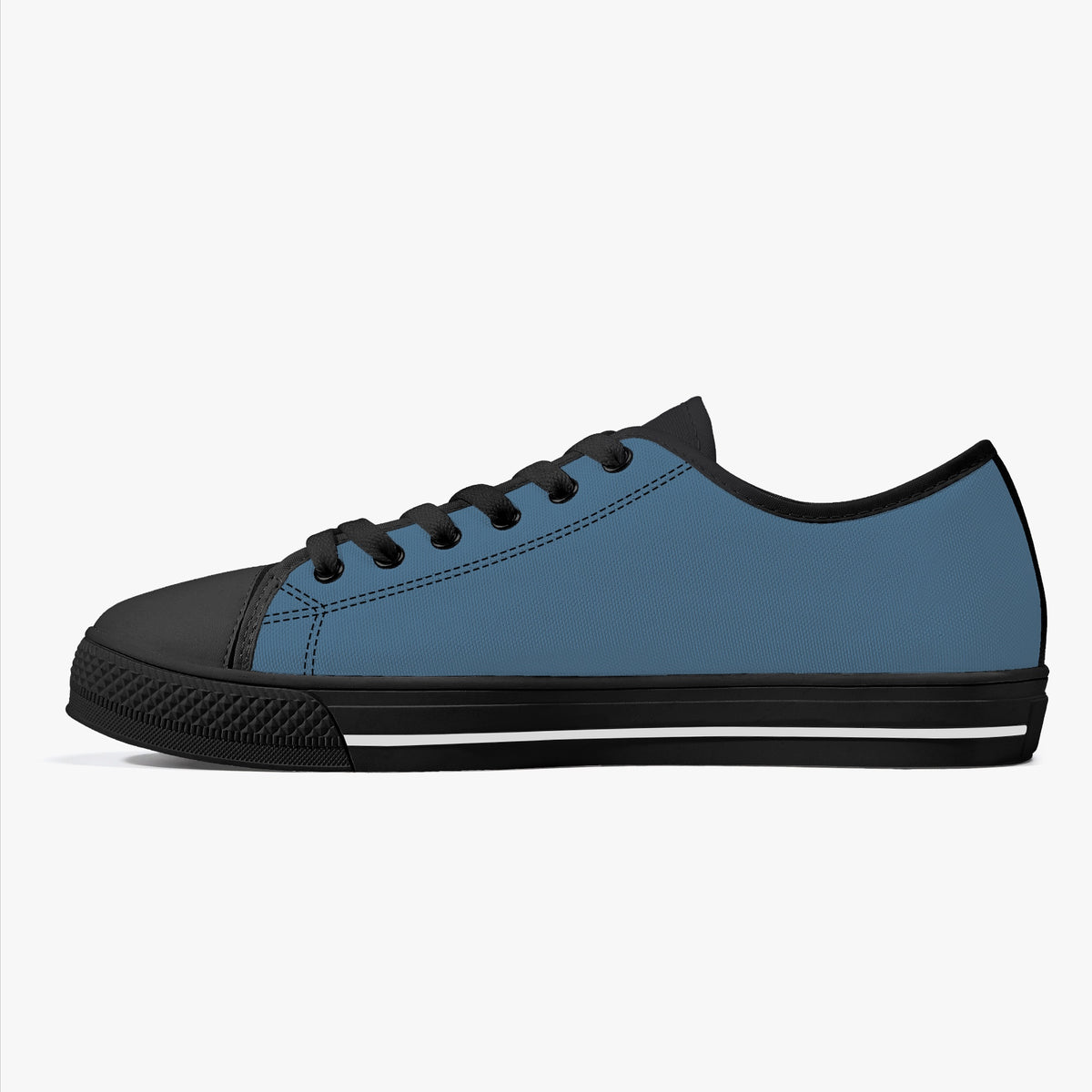 Crake Low Top Navy laced low top plain color canvas shoes