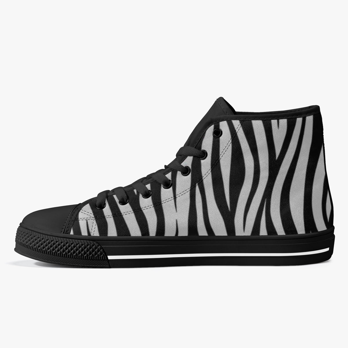 Crake High Top Zebra laced custom prints canvas shoes