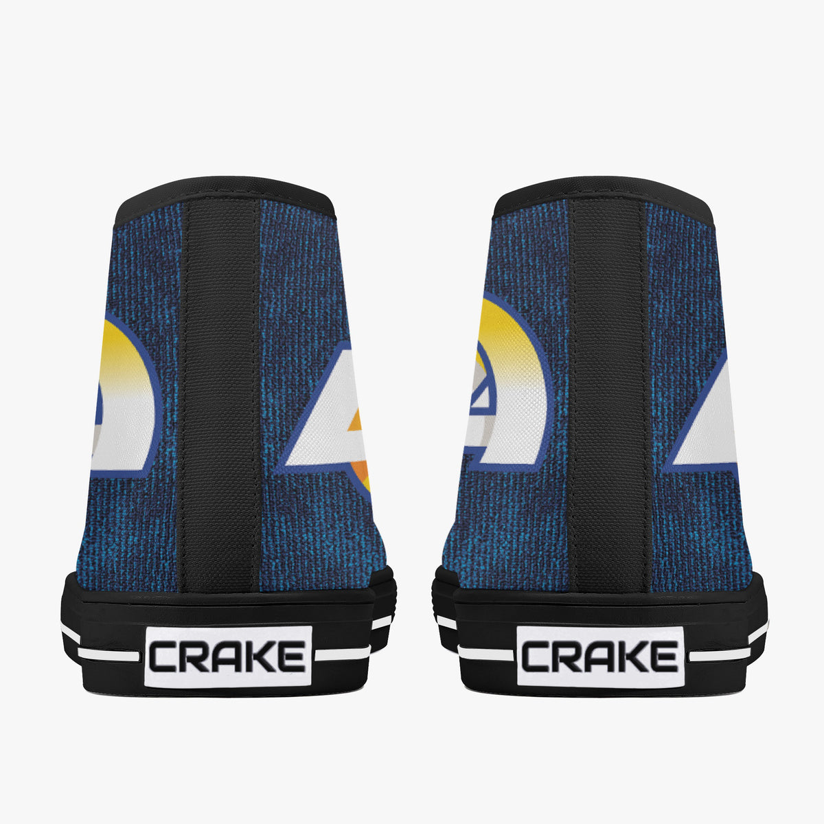 Crake High Top LA laced custom prints canvas shoes