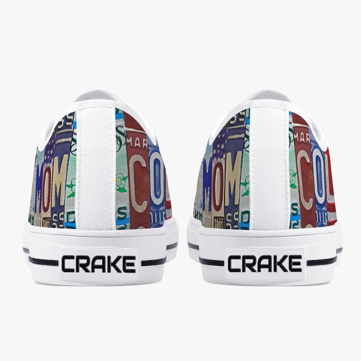 Crake Low Top Colorguard laced custom prints canvas shoes