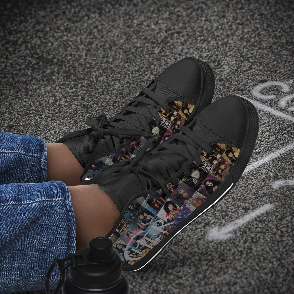 Crake High Top Cher laced custom prints canvas shoes