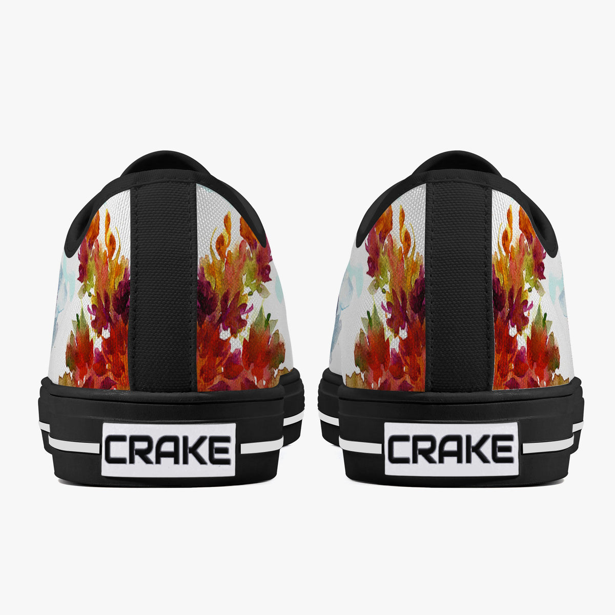 Crake Low Top Koi laced custom prints canvas shoes