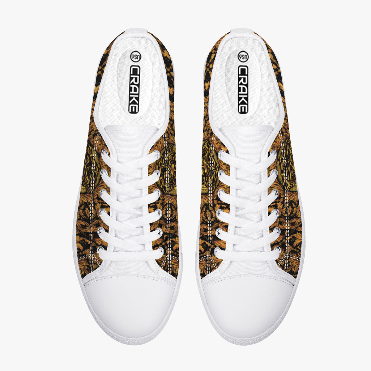 Crake Low Top Masked Man laced custom prints canvas shoes