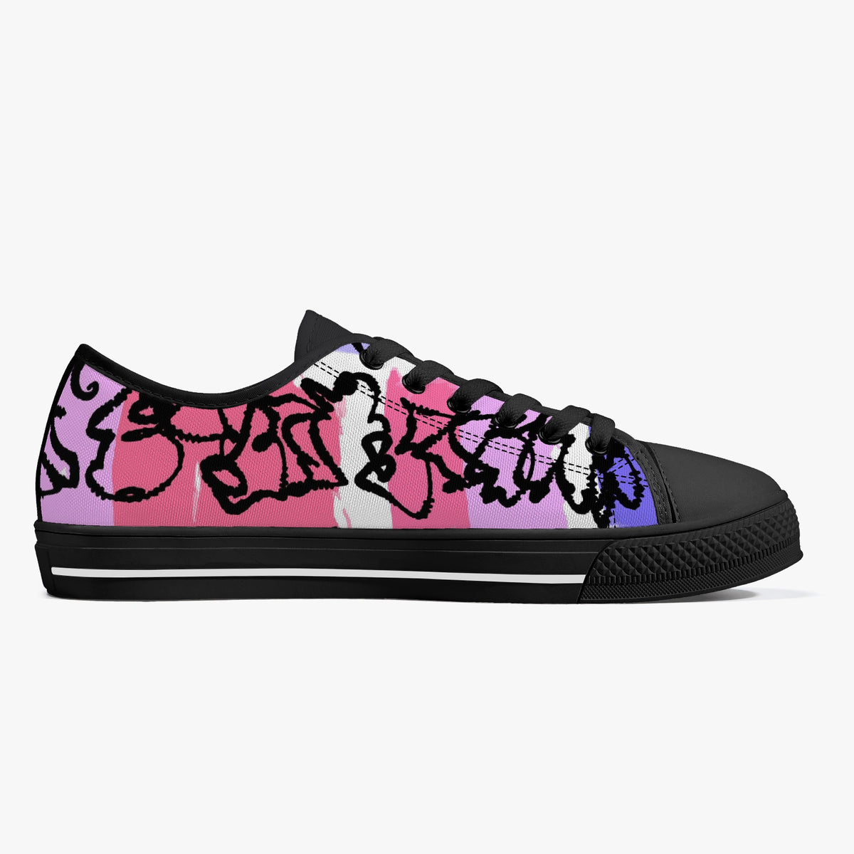 Crake Low Top Devilo laced custom prints canvas shoes