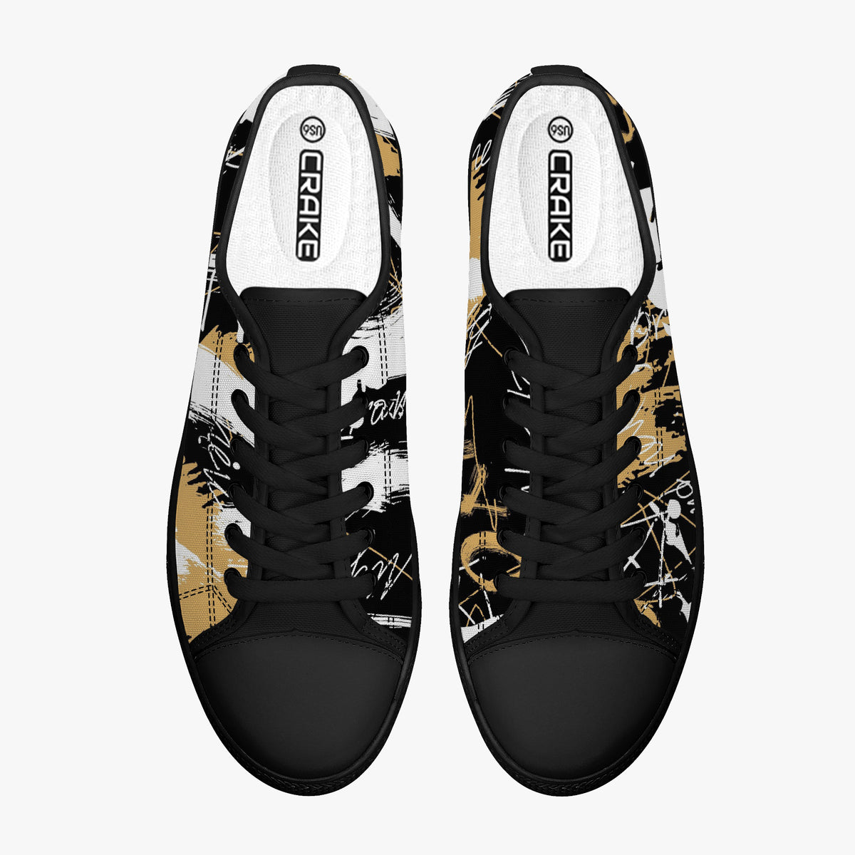 Crake Low Top Kuso laced custom prints canvas shoes