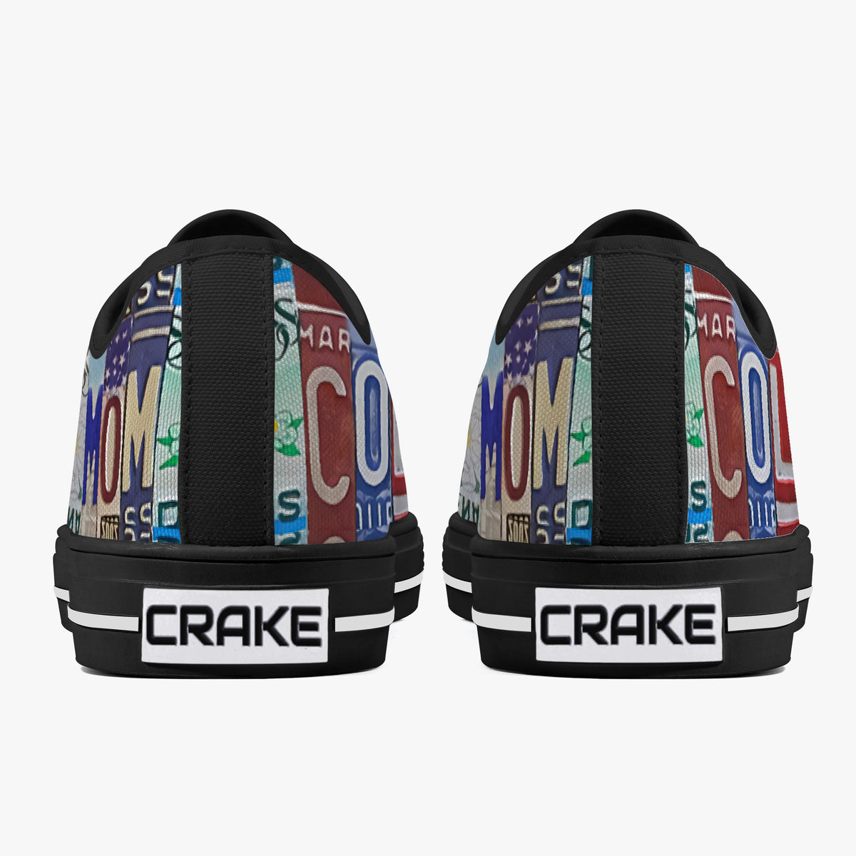 Crake Low Top Colorguard laced custom prints canvas shoes