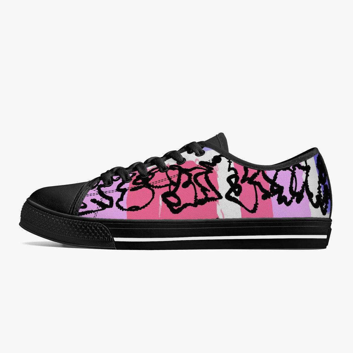 Crake Low Top Devilo laced custom prints canvas shoes