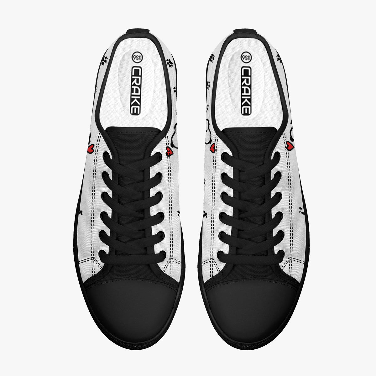 Crake Low Top Im Lost laced custom prints canvas shoes