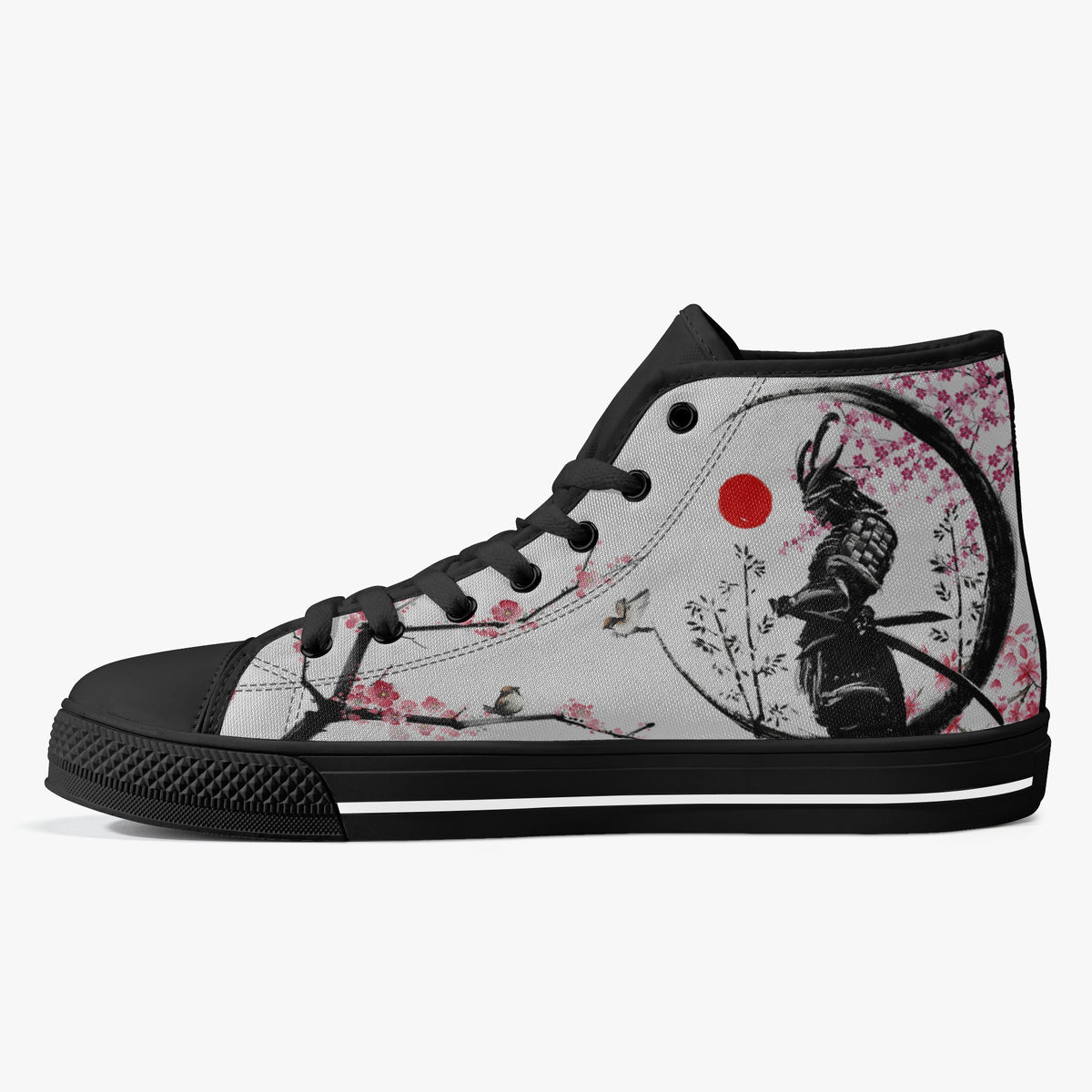 Crake High Top Samurai laced custom prints canvas shoes