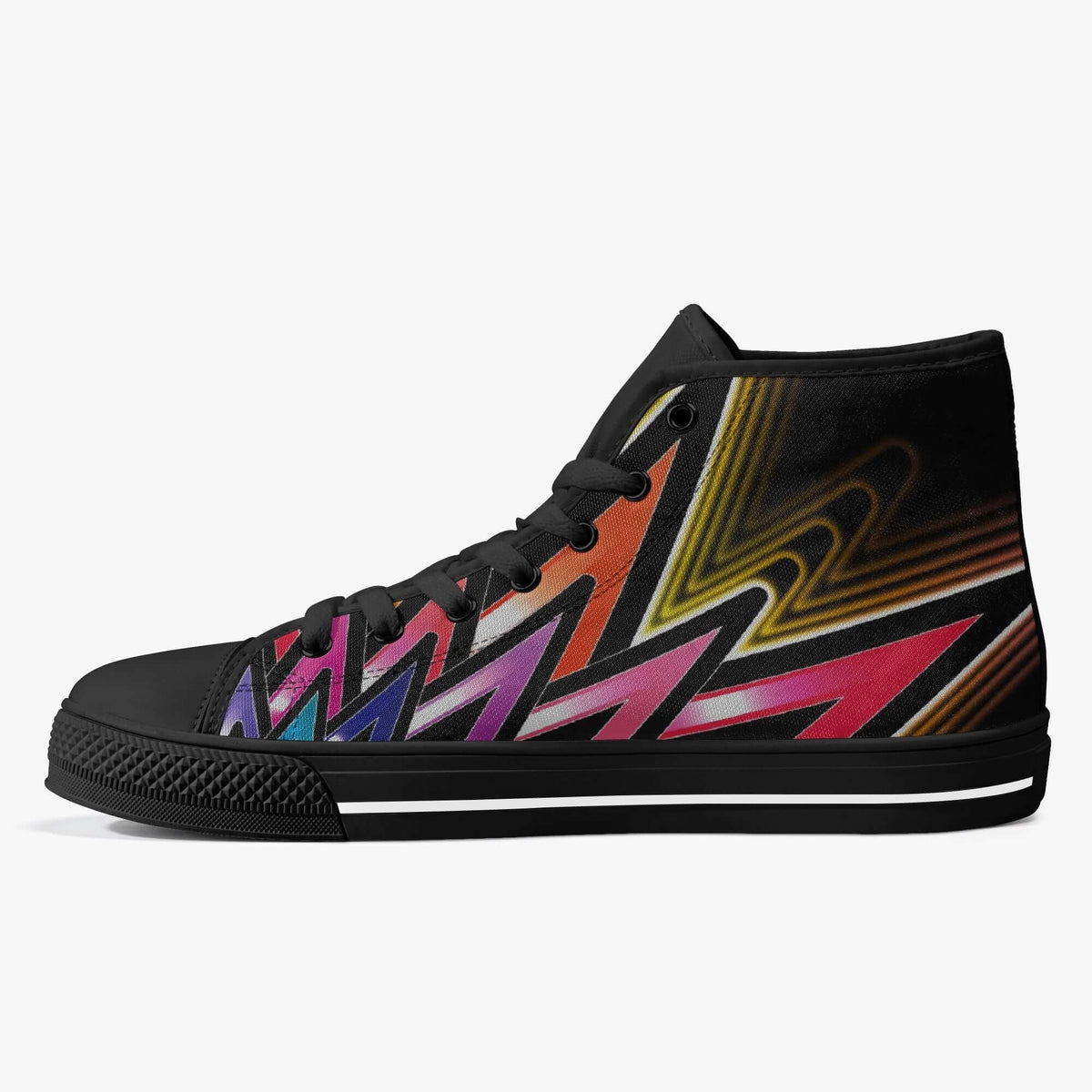 Crake High Top Abstract Graffiti laced custom prints canvas shoes