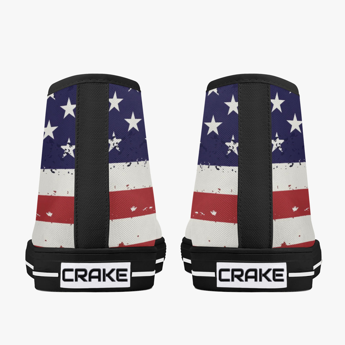 Crake High Top USA laced custom prints canvas shoes